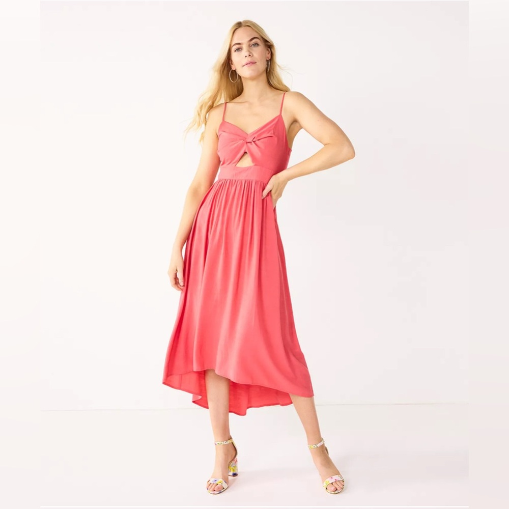 Nine West Coral High Low Sundress with Spaghetti Strap